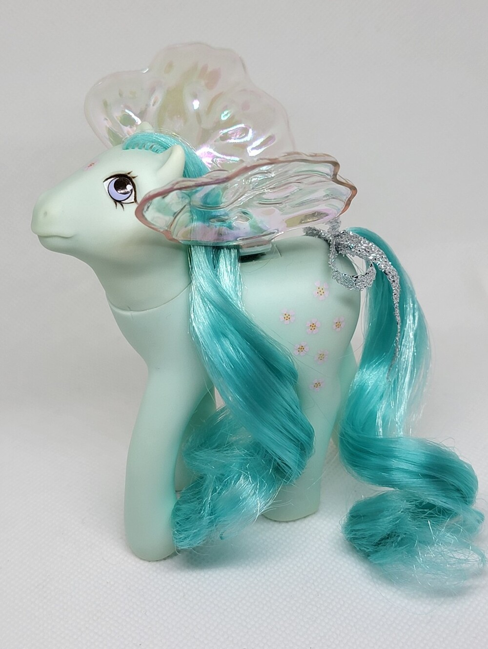 VTG 1986 G1 My Little Pony PEACH BLOSSOM Flutter Pony w/ Repro Wings/Ribbon